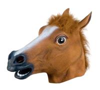 APPCRFM Maschere per Cavalli, Maschere per Halloween, Halloween Masche-rata Cavallo Maschere Costume Festa Cavallo Testa Marrone, Accessori Di Scena Per Feste In Costume