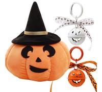 APPCRFM Peluche Zucca Halloween Con Portachiavi - Cuscino Morbido E Soffice 22Cm Per Decorazioni Festa | Accessorio Casa Per Atmosfera Festiva | Regalo Carino Per Bambini E Adulti (Arancione)