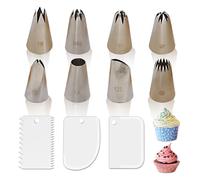 APPCXOKL Confezione da 8 Beccucci sac a Poche Con Raschietto- Bocchette sac a Poche Professionali Kit di Qualità per la Decorazione di Dolci per Colpa di un Cupcake