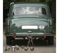 Appena Married Pellicola Bianco Adesivo Auto Coda Decorazione Nozze Banner Sposi