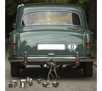 Appena Married Pellicola Oro Adesivo Auto Coda Decorazione Nozze Banner Sposi