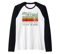Appena Sposato 25 Anni Fa Finora Buona Moglie Marito Maglia con Maniche Raglan