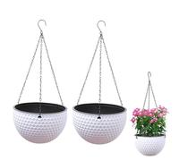 Appendere Fioriera, 2 Pezzi Cestini Fioriera Sospesa, Vasi Per Piante Da Appendere, Con Fori Di Drenaggio E Tappi, Per La Decorazione Di Pareti Di Soffitti E Balconi In Interni Ed Esterni Bianco M