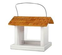 Appendere l'alimentazione degli uccelli, Mangiatoia for uccelli in legno, da appendere all'esterno, resistente alla pioggia, 34x27,5x29 cm