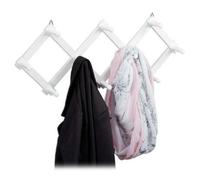 Appendi abiti estensibile a fisarmonica in legno chiaro da muro 10 pomelli