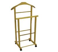 Appendi Abiti indossatore Doppio con Ruote per Giacca Camicia Cravatta da casa Camera Hotel -Legno Chiaro