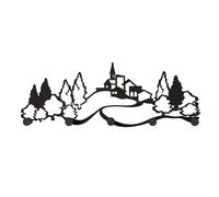Appendi Abiti Paesaggio in metallo, 85x32h., colore Nero Goffrato nero goffrato