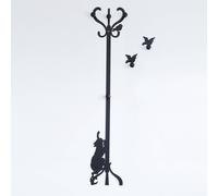 Appendi Abiti Romeo E Gli Uccellini in metallo, 30x163h, colore Nero Goffrato nero goffrato