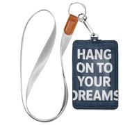 Appendi ai tuoi sogni! Porta badge in pelle carino con cordino e porta documenti di identità per impiegati, infermieri, insegnanti, studenti