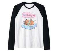 Appendi Capybara Coppia Divertente Love Valentine Meme Maglia con Maniche Raglan