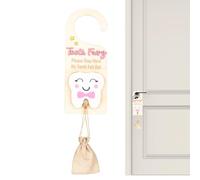 Appendi Porta Per Fata Dei Denti,Porta Dentini Da Latte Con Fessura Per Monete | Scatola Ricordo In Legno Con Borsellino Per Bambini Decorazione Casa