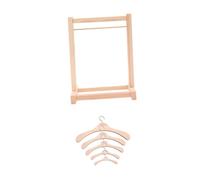 Appendi Vestiti per Bambole in Legno Beige, Set 1 Pezzo | Supporto Singolo, 5 Misure di Sostegno Incluse, per Abiti e Bambole nella Stanza Gioco