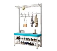 Appendiabiti 3 in 1 con scarpiera, 9 ganci rimovibili, per ingresso, altezza 100 cm, mobile da corridoio, elegante e funzionale