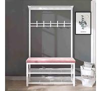 Appendiabiti 3 in 1, scarpiera con albero - Mobili industriali con struttura in metallo, scarpiera da ingresso e sedile sospeso per fango o decorazione per la casa