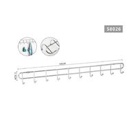 APPENDIABITI A 10 GANCI POSTI ATTACCAPANNI A PARETE 60X3,5 CM BAGNO CUCINA 58026