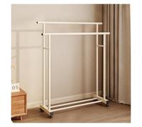 Appendiabiti a doppio binario con ruote, supporto per indumenti in metallo per camera da letto, soggiorno, negozio di abbigliamento, 150 cm, bianco, soluzioni versatili ed eleganti.