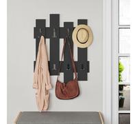 Appendiabiti a muro 64x81 cm Wave antracite 8 ganci Antracite