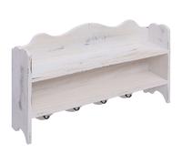 Appendiabiti a Muro Bianco 50x10x30 cm in Legno