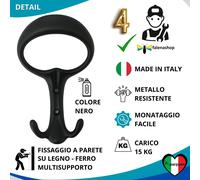 Appendiabiti a parete, 4 ganci attaccapanni a muro (MOD.107)