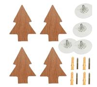 Appendiabiti A Parete 4 Pezzi Appendiabiti Da Parete Cartoon Gancio Da Parete In Legno Di Faggio Zoomorfo Gancio In Legno Naturale Per Dietro La Porta Camera Dei Bambini(Piccolo Albero 65*50mm)