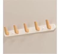Appendiabiti A Parete, Appendiabiti Sospeso per Ingresso, Appendiabiti in Metallo E Legno con 4/5/6 Ganci Rustici, Appendiabiti A Parete per Ingresso, Dietro La Porta, Soggior, White, 44cm/17.3in