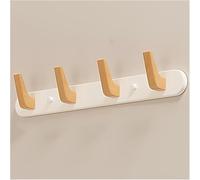 Appendiabiti A Parete, Appendiabiti Sospeso per Ingresso, Appendiabiti in Metallo E Legno con 4/5/6 Ganci Rustici, Appendiabiti A Parete per Ingresso, Dietro La Porta, Soggior, White, 34cm/13.3in