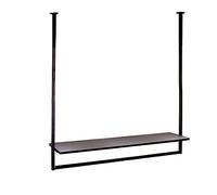 Appendiabiti a parete, espositore per abbigliamento a soffitto dal design industriale, gru per lavanderia sospesa, appendiabiti da parete con mensola/Nero / 100×150cm