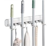 Appendiabiti a Parete for Scopa e mocio, Gancio for mop, Gancio for mocio da Bagno, Porta Scopa, Porta Scope, Porta Scopa a Parete, Bianco (Colore: Bianco, Dimensioni: Taglia Unica)