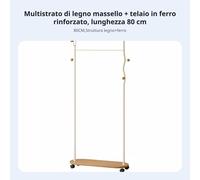 Appendiabiti a Piantana Stuttovaspazio Indossatore da Terra Multi-Gancio per