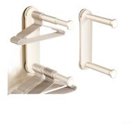Appendiabiti a ventosa, organizer da parete, braccio telescopico regolabile, design pieghevole per casa, bagno, camera da letto (2 bianchi)