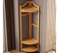 Appendiabiti angolare con ganci - Appendiabiti indipendente con ripiani regolabili, design antiribaltamento, espositore mobile for camera da letto, ingresso o soggiorno(Natural)