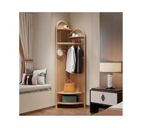 Appendiabiti angolare in legno massello, autoportante, per camera da letto e soggiorno, semplice mensola portaoggetti elegante organizer da ingresso, perfetto per l'uso in corridoio