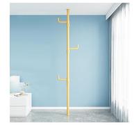 Appendiabiti angolare regolabile a 3/4/5/6 ripiani, dal pavimento al soffitto con asta di tensione, robusto appendiabiti per soggiorno, balcone, camera da letto (nero a 3 livelli)