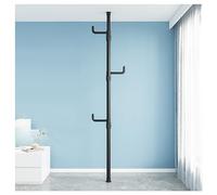 Appendiabiti angolare regolabile a 3 ripiani, ideale per appendere vestiti in soggiorno, balcone o camera da letto, design salvaspazio nero