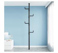 Appendiabiti angolare regolabile a 4 livelli, asta di tensione dal pavimento al soffitto, perfetto per appendere vestiti in soggiorno, balcone o camera da letto (nero 4 livelli)