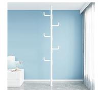 Appendiabiti angolare regolabile a 5 ripiani, da pavimento a soffitto, ideale per appendere vestiti in soggiorno, balcone o camera da letto, colore: bianco