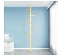 Appendiabiti angolare regolabile a 6 livelli dal pavimento al soffitto con asta di tensione, resistente, per soggiorno, balcone, camera da letto, colore: nero.