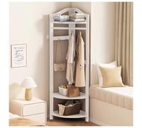 Appendiabiti Angolo Semplice Appendiabiti Terra La Casa Appendiabiti Ingresso Organizer Mensola Angolo Cappelli Con Ganci E Ripiani A 3 Livelli Per Corridoio,Soggiorno,Camera Da Letto (Color : White