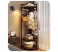 Appendiabiti Angolo Semplice Appendiabiti Terra La Casa Appendiabiti Ingresso Organizer Mensola Angolo Cappelli con Ganci E Ripiani A 3 Livelli per Corridoio,Soggiorno,Camera da Letto (Color : Dark)