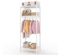 Appendiabiti, appendiabiti resistente con ripiani regolabili, armadio in metallo autoportante per appendere vestiti, appendiabiti portatile per camera da letto, lavanderia, dormitorio, 50 cm di