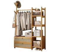 Appendiabiti, armadio aperto, portatile, autoportante, con ganci, panca per scarpe e ripiani per camera da letto, corridoio, ingresso, stile bohémien
