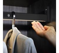 Appendiabiti - Asta Appendiabiti In Metallo Nero Da 50-120 Cm, Luce LED Con Sensore Intelligente, Batteria Al Litio Integrata, Asta Di Illuminazione A LED Con Una Capacità Di Carico Di 50 Kg(500mm)