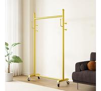 Appendiabiti autoportante con ganci, Appendiabiti mobile per vestiti e borse, Stand appendiabiti per ingresso, Organizer per abbigliamento in metallo