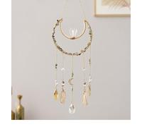 Appendiabiti con 7 cristalli chakra, ciondolo decorativo acchiappasole, pietre preziose naturali, da appendere alla parete, ornamento da parete, decorazione da parete per yoga, ornamenti per camera da