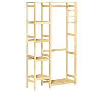 Appendiabiti con Mensole 90x30x155 cm in Bambù Naturale