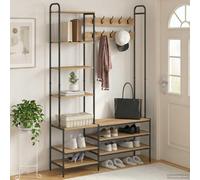 Appendiabiti con panca per scarpe Rovere Artigianale