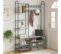 Appendiabiti con panca per scarpe Sonoma grigio