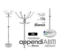 APPENDIABITI CON PIANTANA BASE IN MARMO STRUTTURA IN METALLO BIANCO Cm 176
