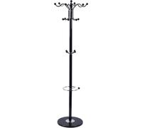 Appendiabiti con piastra in pietra stabile, in metallo, diversi colori, portaoggetti, scaffale indipendente, appendiabiti per albero in piedi Black