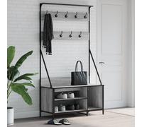 Appendiabiti con Porta Scarpe Grigio Sonoma 100x41x184 cm